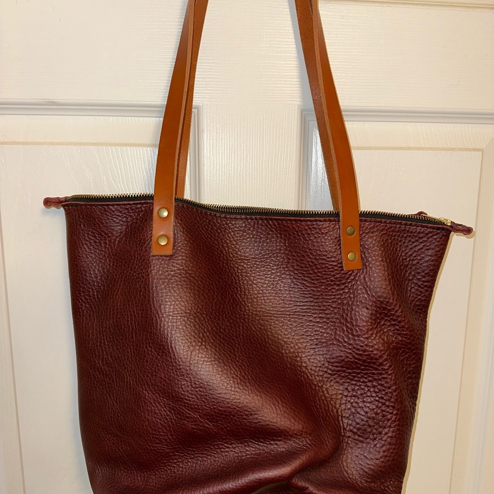 Portland Leather Goods Medium tote with tan handles - Picture 2 of 4